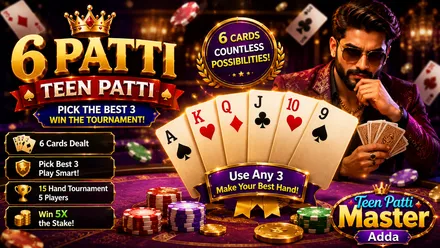 6 Patti तीन पत्ती — Tournament Rules और Best-3-of-6 Strategy