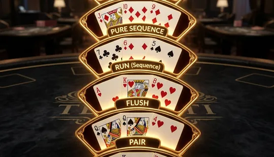 3 Patti Sequence List & Hand Rankings (2026) — Complete Chart