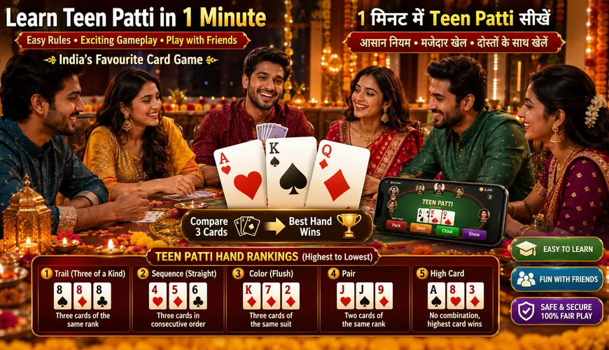 How to Play Teen Patti — Step-by-Step Rules for Beginners (2026)